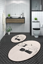 Mijölnir Juego de alfombras de baño Little Cats Multicolor